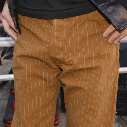 GREENEBAUM OVERALLS (WAREHOUSE) "1229" 1900 4POCKET HEAVY LEATHER BOUND OVERALL (DUCK STRIPE)