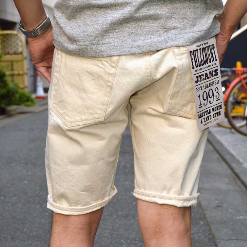 FULL COUNT×BEARS' "1904EC" 5POCKET DENIM SHORTS ECRU