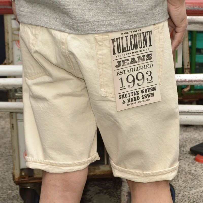 FULL COUNT "1904EC" 5POCKET ECRU DENIM SHORTS