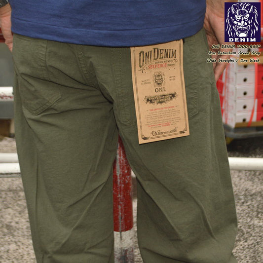 ONI DENIM "200-8GG" 8oz Betacham Green Gray Wide Straight