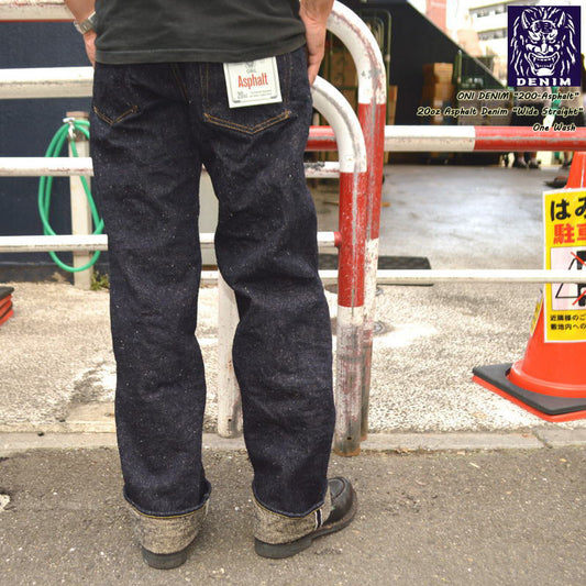 ONI DENIM、"200-Asphalt"、20oz Asphalt Denim Wide Straight