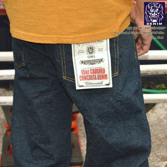 ONI DENIM "200CCD-GOLV" 15oz Crushed Concrete Denim Weft Olive