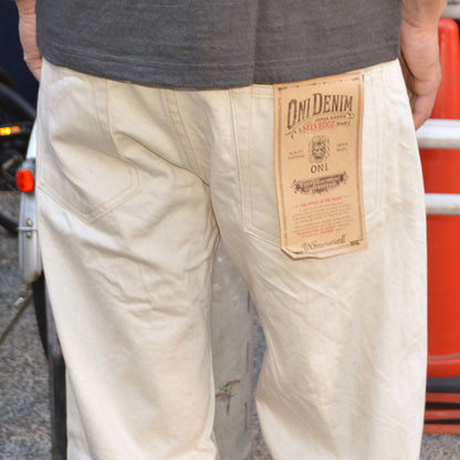 ONI DENIM "200-ECRU" 12.4oz OrganicCotton Selvedge Denim Wide Straight