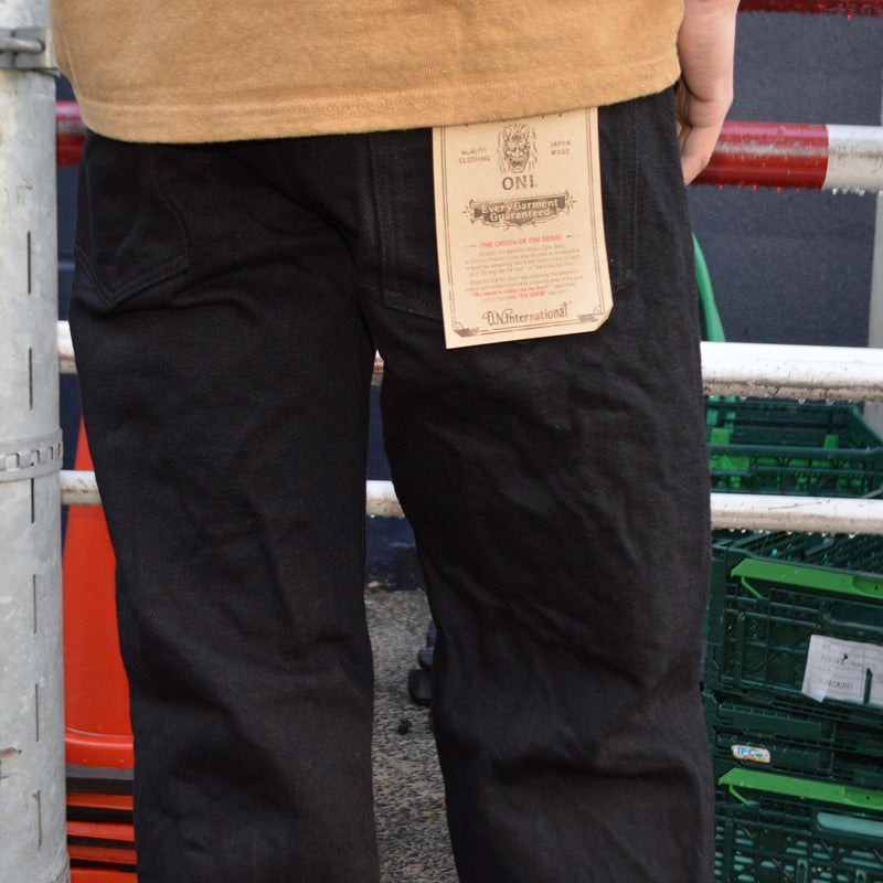 ONI DENIM "200ZR-BKBK" 20oz Secret Black Denim Wide Straight