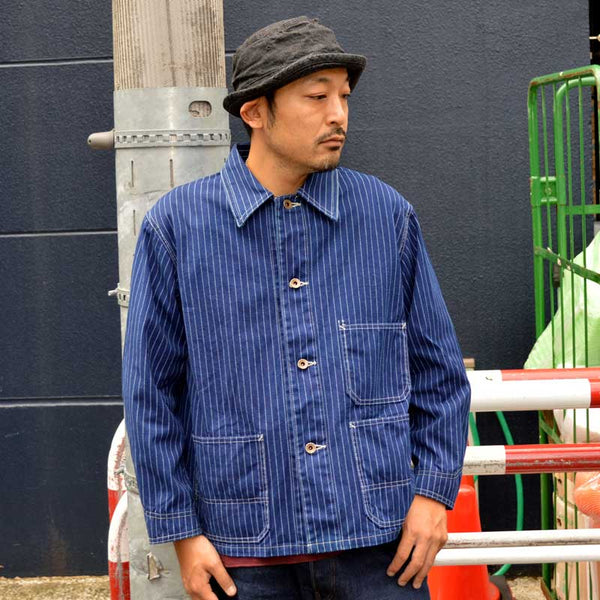 FULLCOUNT "" Indigo Wabash Stripe Chore Jacket – BEARS'  TOKYO