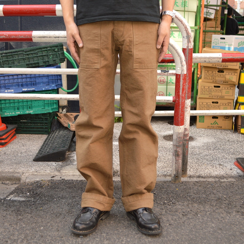 ONI DENIM "207-HOX" Baker Pants 13oz Sultur Dye Oxford "Brown Khaki /Olive Brown"
