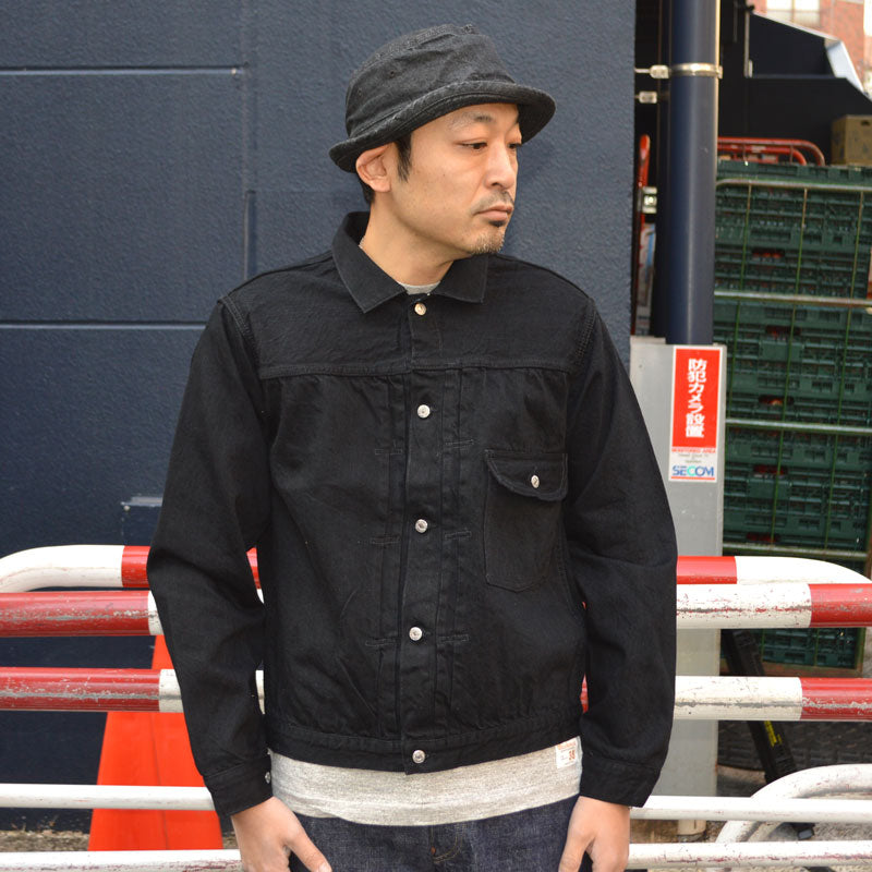 TCB jeans "20's Jacket BKBK" 12.5oz 20's BLACK DENIM JACKET 1st type