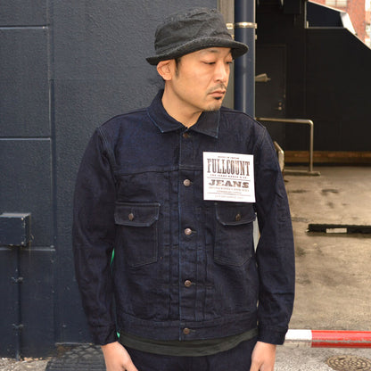 FULL COUNT "2102SRB" 15.5oz Type2 Super Rough Indigo × Black