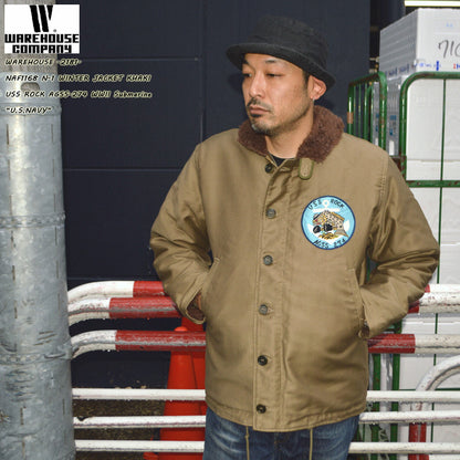 WAREHOUSE "Lot.2181" NAF1168 N-1 WINTER JACKET KHAKI (NXs-1404) USS ROCK AGSS-274 WWII Submarine