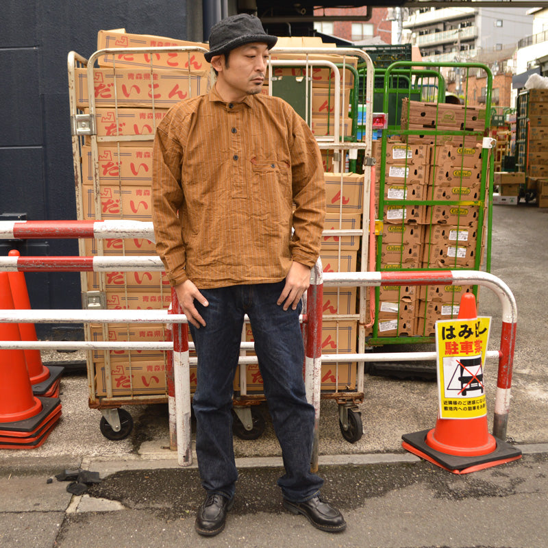 GREENEBAUM OVERALLS (WARE HOUSE) "2213 BR" 1880 HEAVY LEATHER BOUND JUMPER Duck Stripe