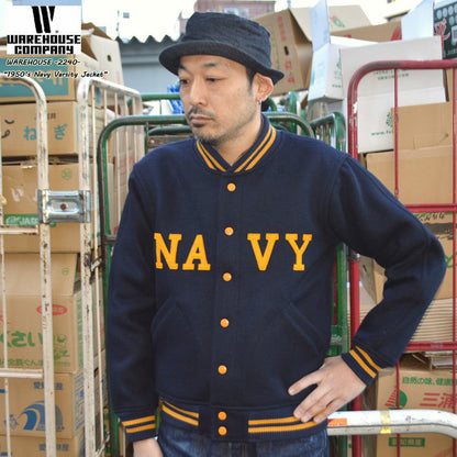 WAREHOUSE "Lot.2240" 1950’s NAVY VARSITY JACKET
