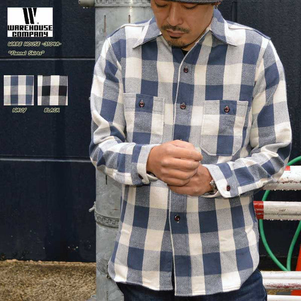 WAREHOUSE "Lot.3104A" Flannel Shirts A-type
