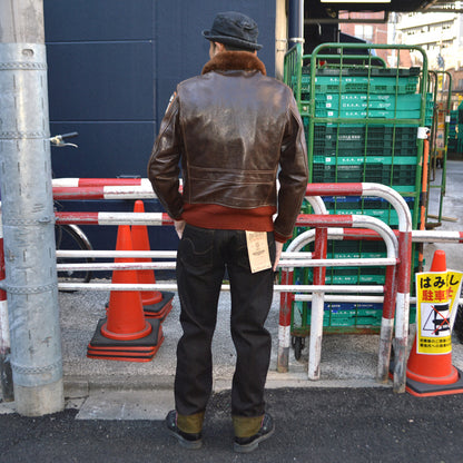 ONI DENIM "246 BKOL" 12oz Black × Olive Denim Neat Straight