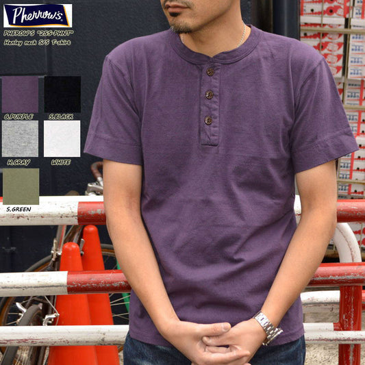 PHERROW'S "PHNT" S/S Henley Neck Tee