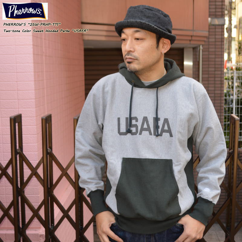 PHERROW'S "25W-PRHP-TT1" Two-tone Color Sweat Hooded Parka "USAFA"