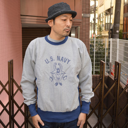 PHERROW'S "25W-PRWS-TT1" Two-tone Color Sweat "U.S. NAVY"