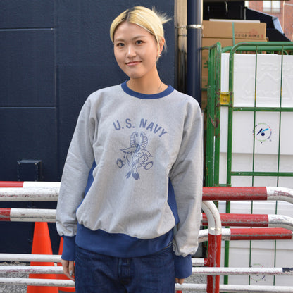 PHERROW'S "25W-PRWS-TT1" Two-tone Color Sweat "U.S. NAVY"