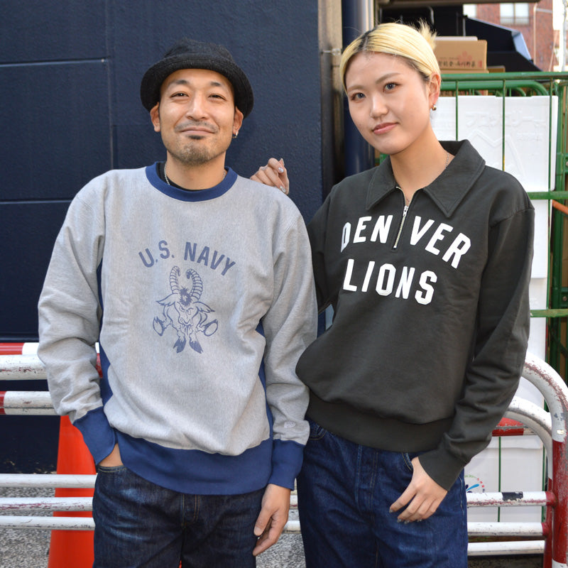 PHERROW'S "25W-PRWS-TT1" Two-tone Color Sweat "U.S. NAVY"