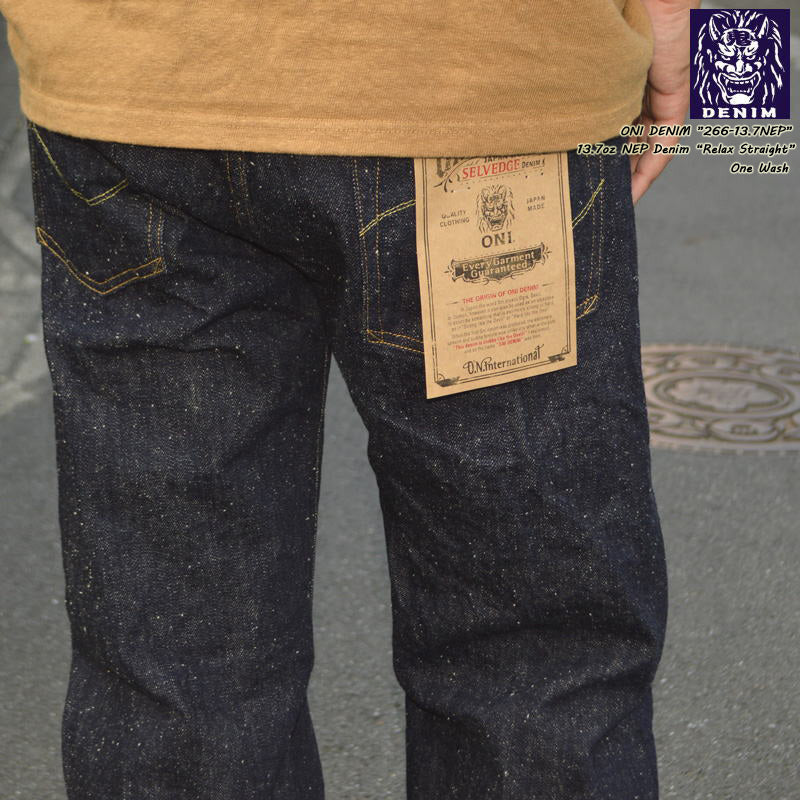 ONI DENIM、266-13.7NEP、13.7oz NEP Denim Relax Straight