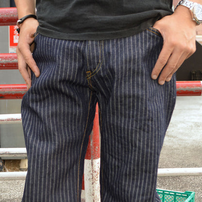 ONI DENIM、"266-HJS"、Drop Needle Jacquard Stripe Denim Relax Straight