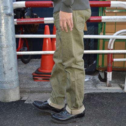 ONI DENIM "270-OLD18" 18oz Olive Denim New Regular Straight