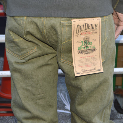 ONI DENIM "270-OLD18" 18oz Olive Denim New Regular Straight