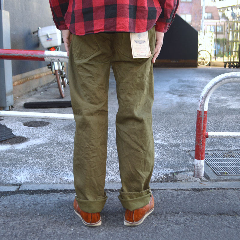 ONI DENIM、"271-OLOL"、12oz Selvedge Olive Denim Just Right Straight