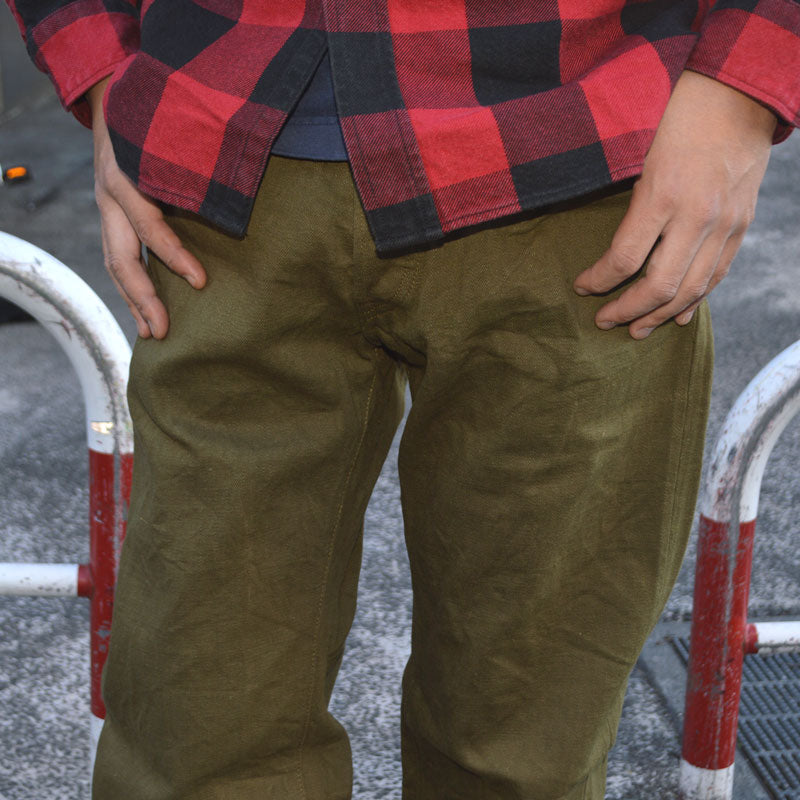 ONI DENIM、"271-OLOL"、12oz Selvedge Olive Denim Just Right Straight