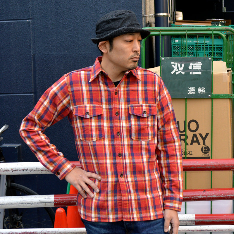 WARE HOUSE "Lot 3022 G" Flannel Shirts With Chinstrap
