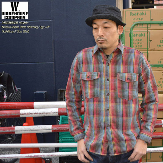 WAREHOUSE "Lot 3022 G" Flannel Shirts With Chinstrap