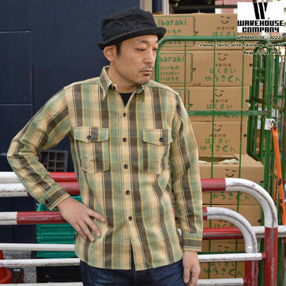 WAREHOUSE "Lot 3022 H" Flannel Shirts With Chinstrap