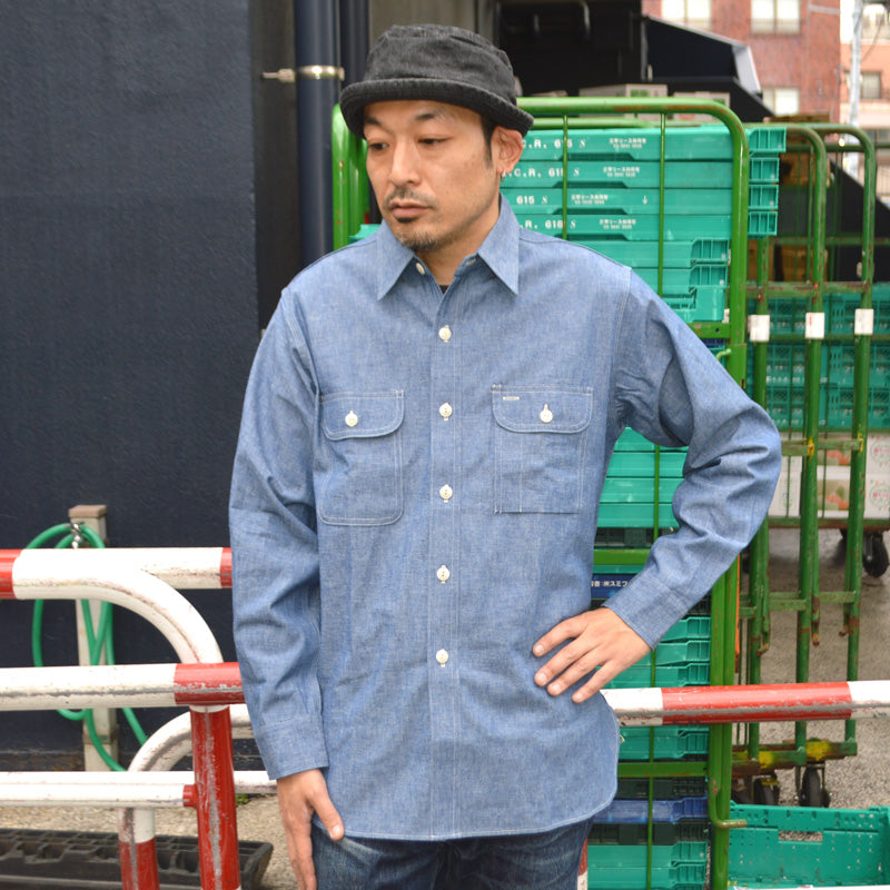warehouse lot3048 chambray shirt 38サイズ WAREHOUSE 