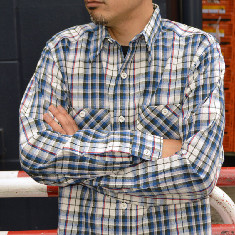 WAREHOUSE "3055 Type B" LONG SLEEVE CHECK WORK SHIRTS