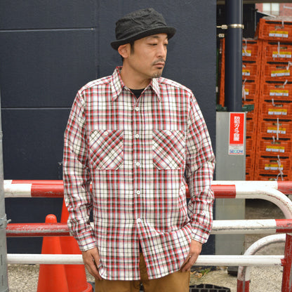 WAREHOUSE "3055 Type B" LONG SLEEVE CHECK WORK SHIRTS