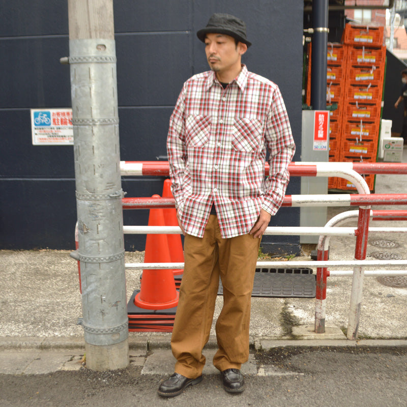 WAREHOUSE "3055 Type B" LONG SLEEVE CHECK WORK SHIRTS