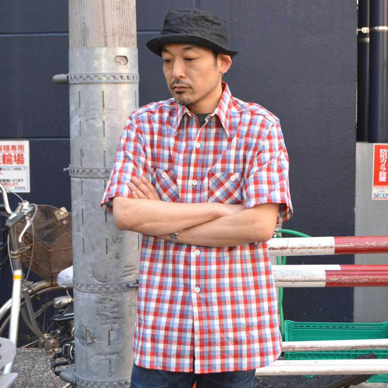 WAREHOUSE "3056 Type A" SHORT SLEEVE CHECK WORK SHIRTS