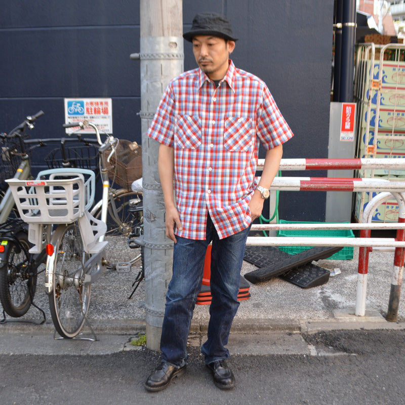 WAREHOUSE "3056 Type A" SHORT SLEEVE CHECK WORK SHIRTS