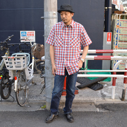 WAREHOUSE "3056 Type A" SHORT SLEEVE CHECK WORK SHIRTS