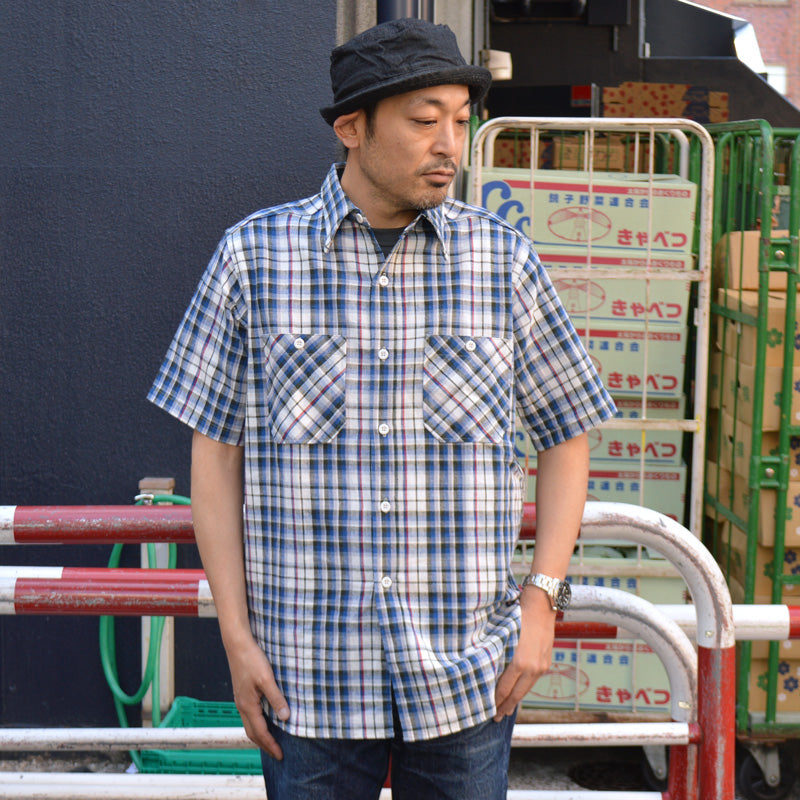 WAREHOUSE "3056 Type B" SHORT SLEEVE CHECK WORK SHIRTS