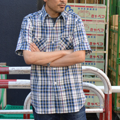 WAREHOUSE "3056 Type B" SHORT SLEEVE CHECK WORK SHIRTS