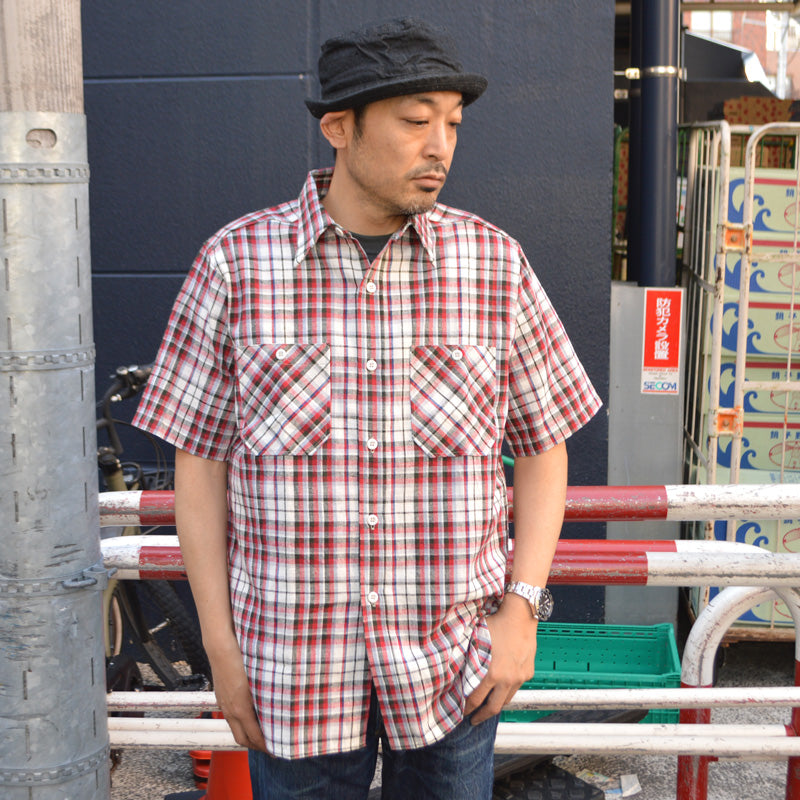 WAREHOUSE "3056 Type B" SHORT SLEEVE CHECK WORK SHIRTS