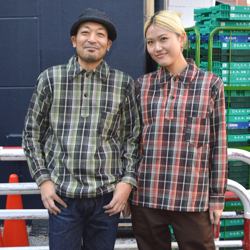 WAREHOUSE "3063" 1930’s WPA One Pocket Pullover Shirts(Flannel)