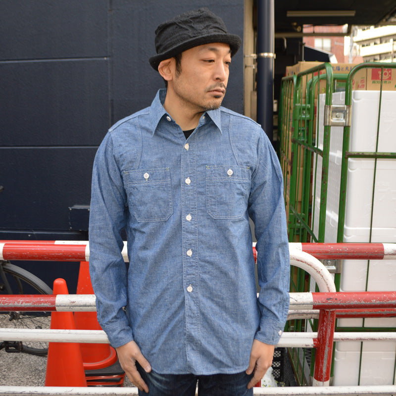 WAREHOUSE "3064" Ventilation Triple Stitch Chambray Shirts