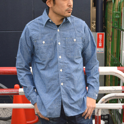 WAREHOUSE "3064" Ventilation Triple Stitch Chambray Shirts