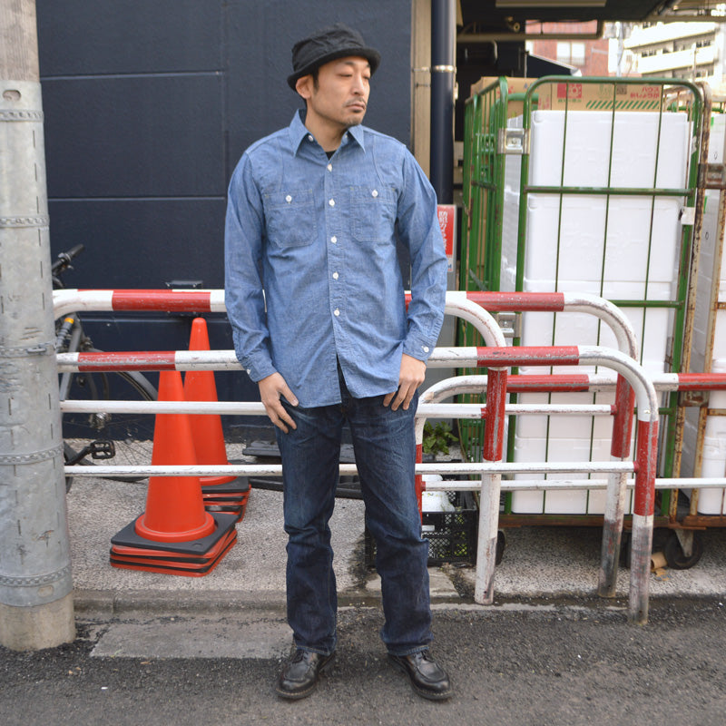 WAREHOUSE "3064" Ventilation Triple Stitch Chambray Shirts