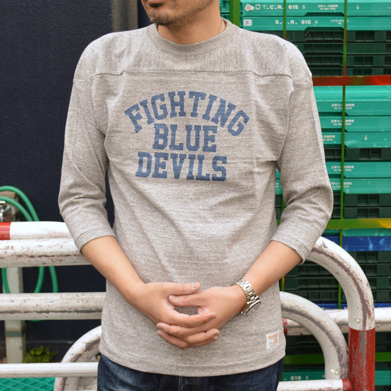 WARE HOUSE "4063 BLUE DEVILS" 3/4 Sleeve Football T-shirt