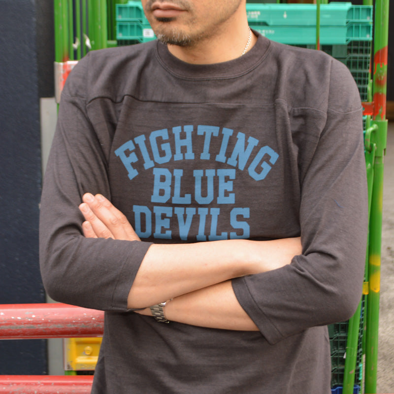 WARE HOUSE "4063 BLUE DEVILS" 3/4 Sleeve Football T-shirt