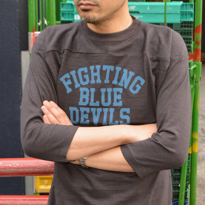WARE HOUSE "4063 BLUE DEVILS" 3/4 Sleeve Football T-shirt