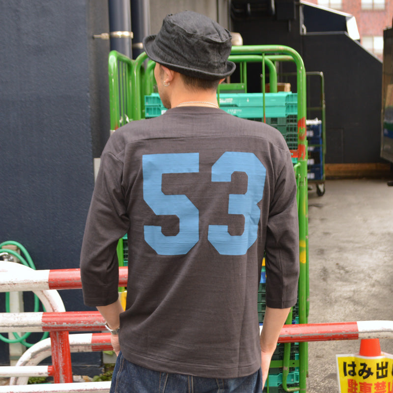 WARE HOUSE "4063 BLUE DEVILS" 3/4 Sleeve Football T-shirt