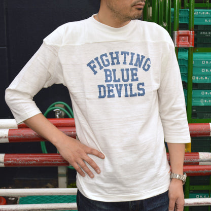 WARE HOUSE "4063 BLUE DEVILS" 3/4 Sleeve Football T-shirt